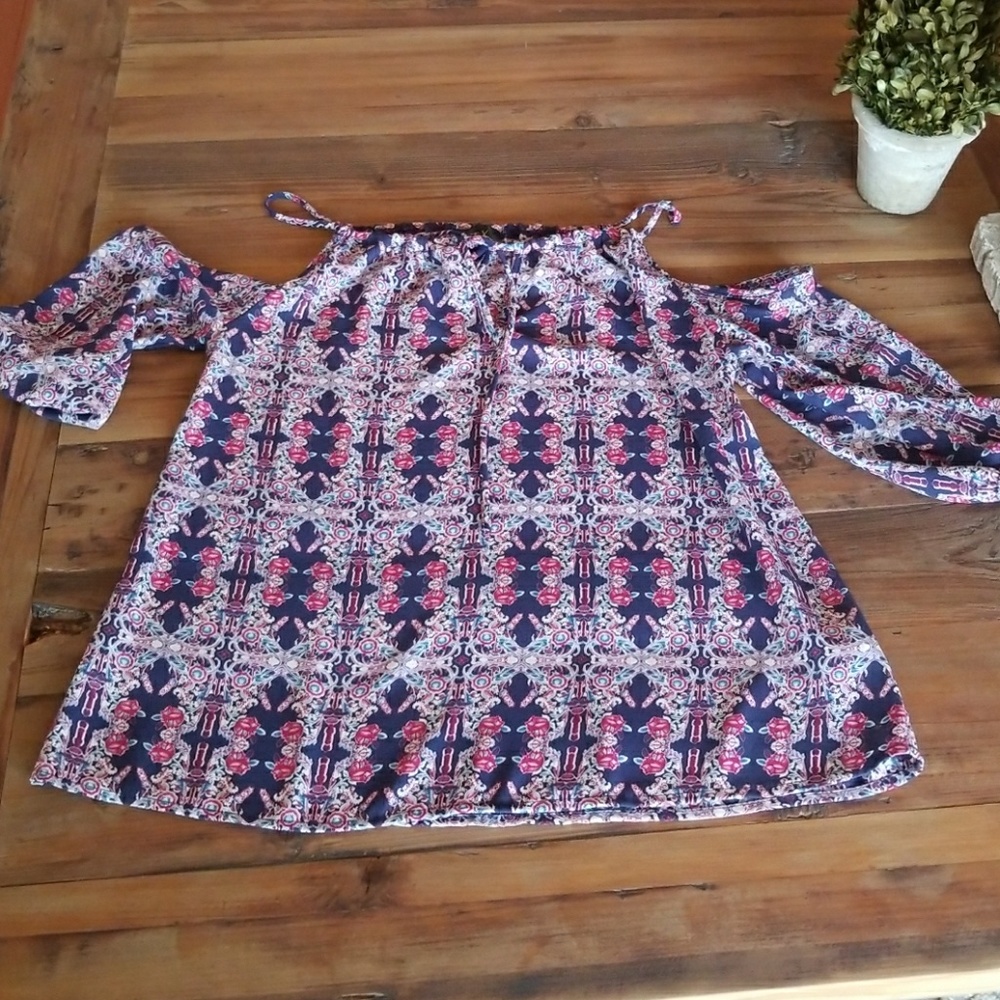 Perfect for Fall cold shoulder top